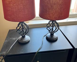 Two matching table lamps