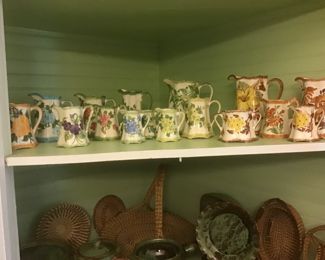 Cash Family Clinchfield pitchers Large, medium, and small  All hand painted