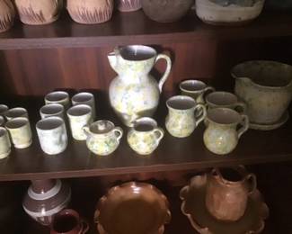 Neolia Cole yellow splatter ware pottery