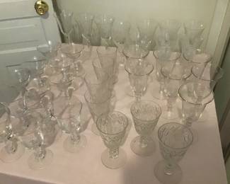 Various crystal stem ware