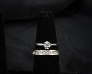 28:2PC 14K Gold & Diamond Estate Ring Set