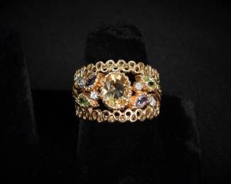 56:14K Gold Multi Stone Estate Ring