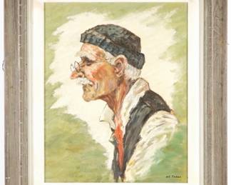 81:M.E. James Portrait of a Man Painting