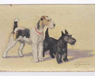 89:Margaret Sweet Johnson Terrier Dogs Painting