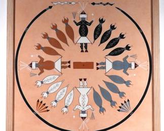 92:Dennis Hathale Native American Sand Painting