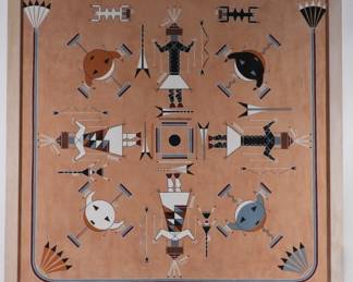 93:Dennis Hathale Native Figural Sand Painting