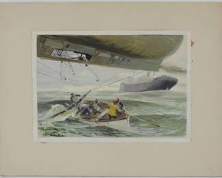 5:Tom Lovell Sinking Ship Watercolor Study
