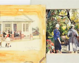 23:Two Cecil Calvert  Beall Watercolor Paintings