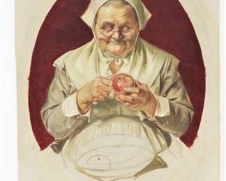 54:J.C. Leyendecker Peeling Apples Study