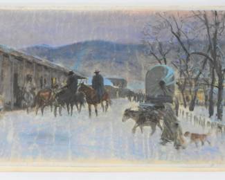 57:Tom Lovell Western Town Pastel