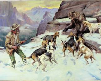 70:Matt Clark Hunter and a Bear Painting