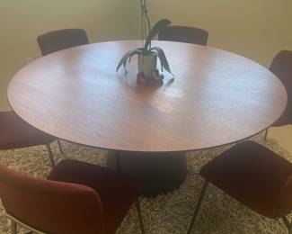 Walnut topped table & 6 chairs