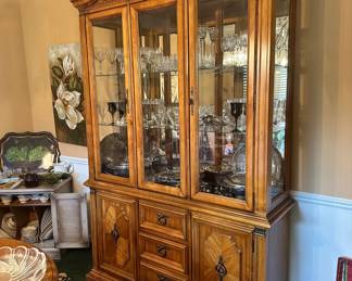 Broyhill Rich Glass China Hutch, Mid Century