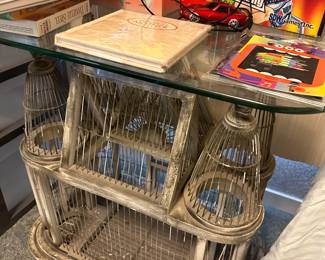 Bird Cage Glass Top Table 