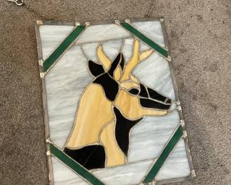 stained glass buck wall hanging