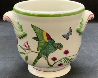 Lynn Chase Parrots of Paradise Porcelain Planter
