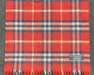 Burberry Red Plaid Cashmere Scarf, England
