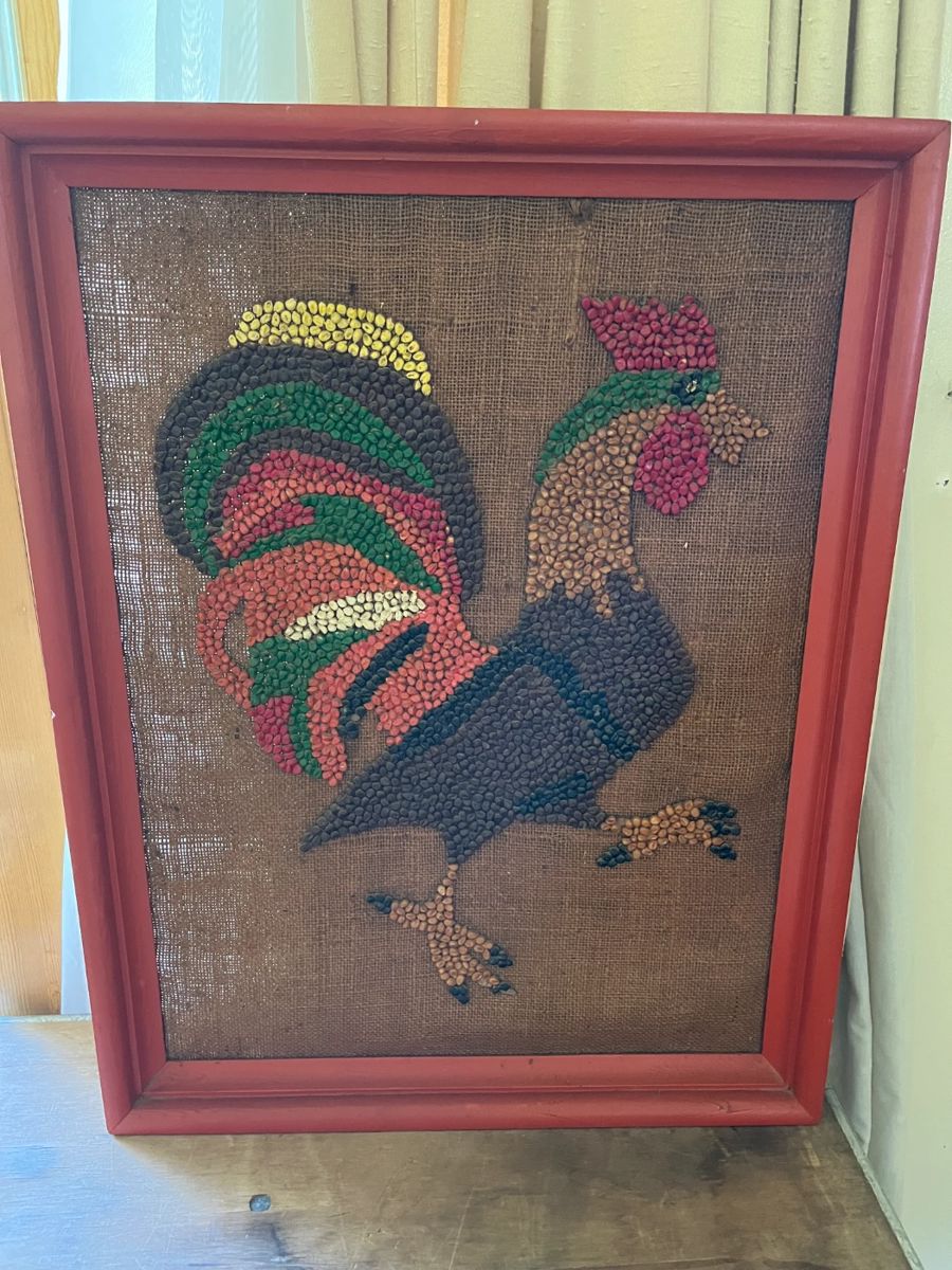 How cool is this rooster made out of different seeds..