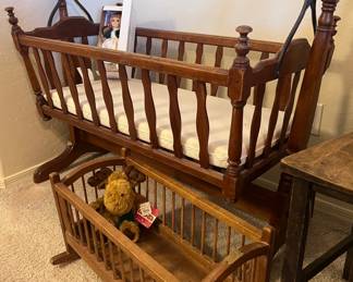 Vintage wood baby cribs