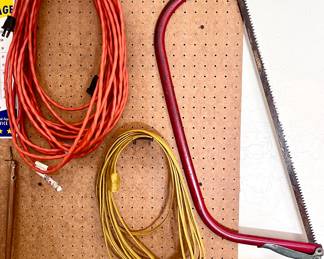 Extension cords and saw 