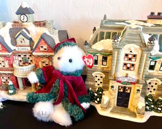 Department 56 collectible Christmas decor Post Office and School 