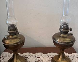 Antique oil lamps 
