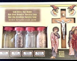 Olive wood cross set 