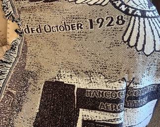 Limited edition woven blanket of 1943 Hancock College of Aeronautics