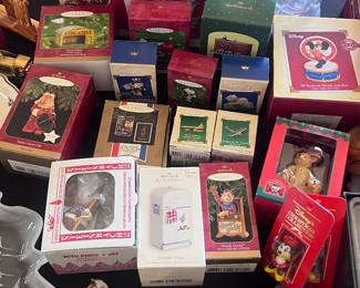 Vintage and new Christmas ornaments