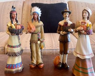 Thanksgiving pilgrims and Native Americans. We have lots of exquisite holiday decor items. 