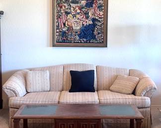Coffee table and living room couch 