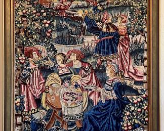 Gorgeous needlepoint framed tapestry art