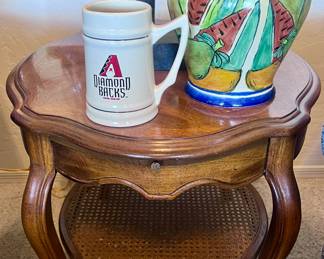 Side table with pull-out tray to hold coffee cup or...