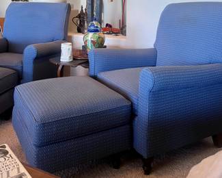 Cute blue living room chairs set of 4 