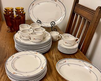 Town & Country Fine China Collection by Gorham “Ariana” Pattern & Imperial Glass “Old Williamsburg” Goblets