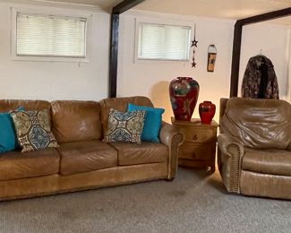 Leather Sofa & Recliner