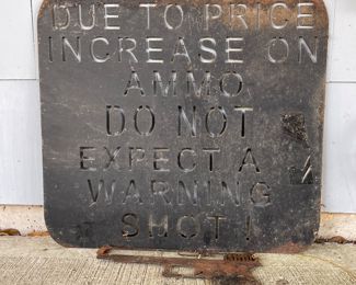 Metal Gun Cutout Sign