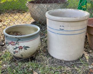 #12 Crock with no bottom, Planter