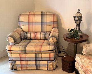 Custom plaid club chair