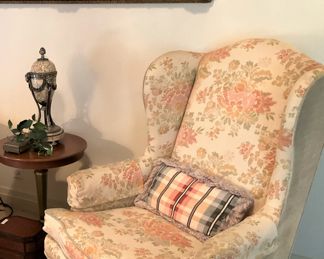 Wingback floral chair