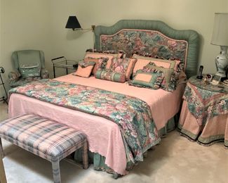 Custom king size headboard and bedding