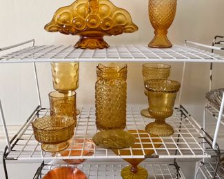 Amber glass and Carnival glass