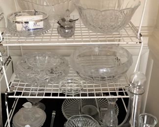 Pressed glass serving pieces