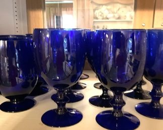 Cobalt blue glassware