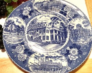 This Staffordshire (England) plate of Stanton Hall in Natchez was imported exclusively for The Pilgrimage Garden Club of Natchez, Mississippi.