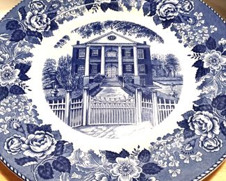 Rosalie Plantation was built by Peter Little in 1820. The Old English Staffordshire plate was made especially for Mississippi State Society Daughters of the American Revolution.