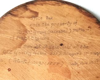 Old spices - dated 1858 (bentwood round spice bin with 8 cannisters)