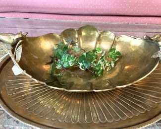 Brass tray and bowl