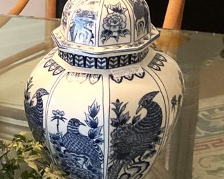 One of two Asian style ginger jars