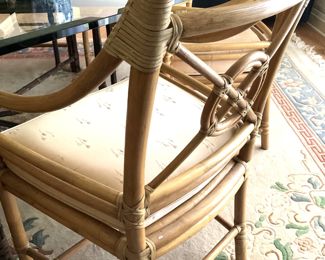 One of the eight bamboo chairs